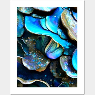 A Blue Coral Texture With Glitter Posters and Art